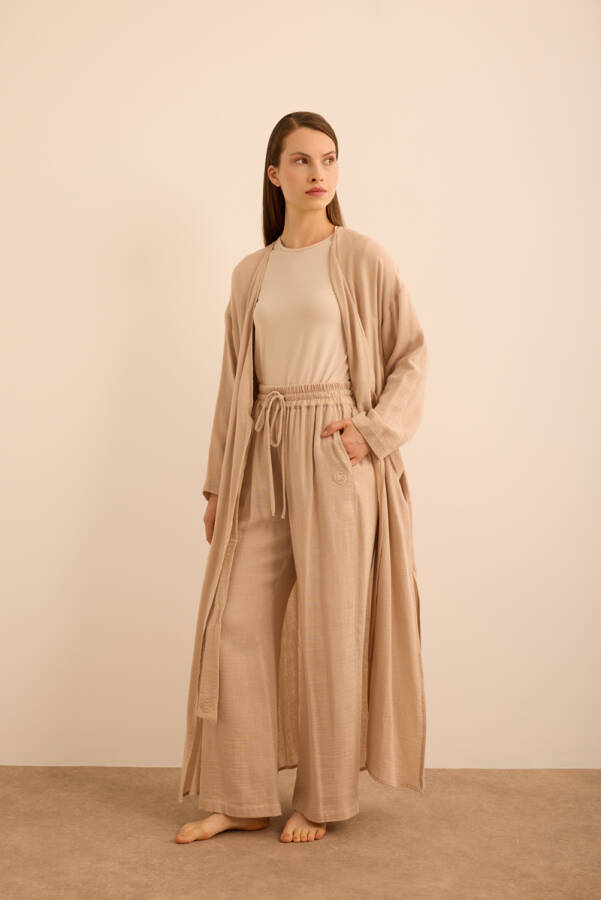 Vizon Viscon Cotton , Yandan Bağlamalı Sabahlık - 5