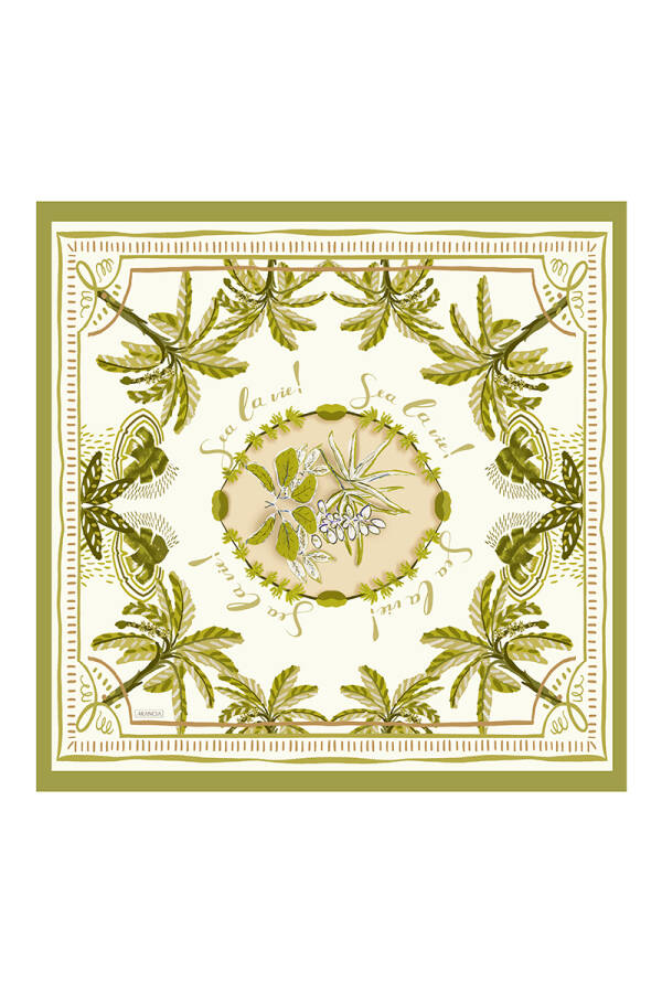 Yağ Yeşili 90X90 Pure Touch Eşarp - 1