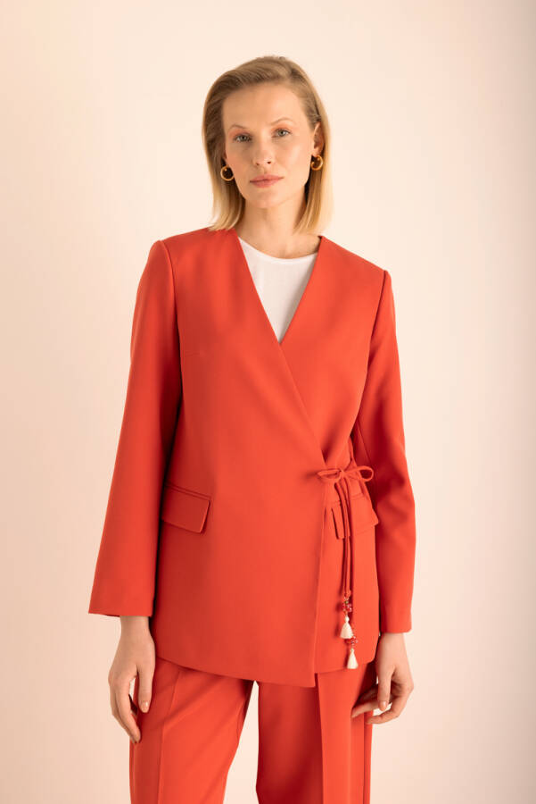 Yandan Bağlamalı Ceket - 3