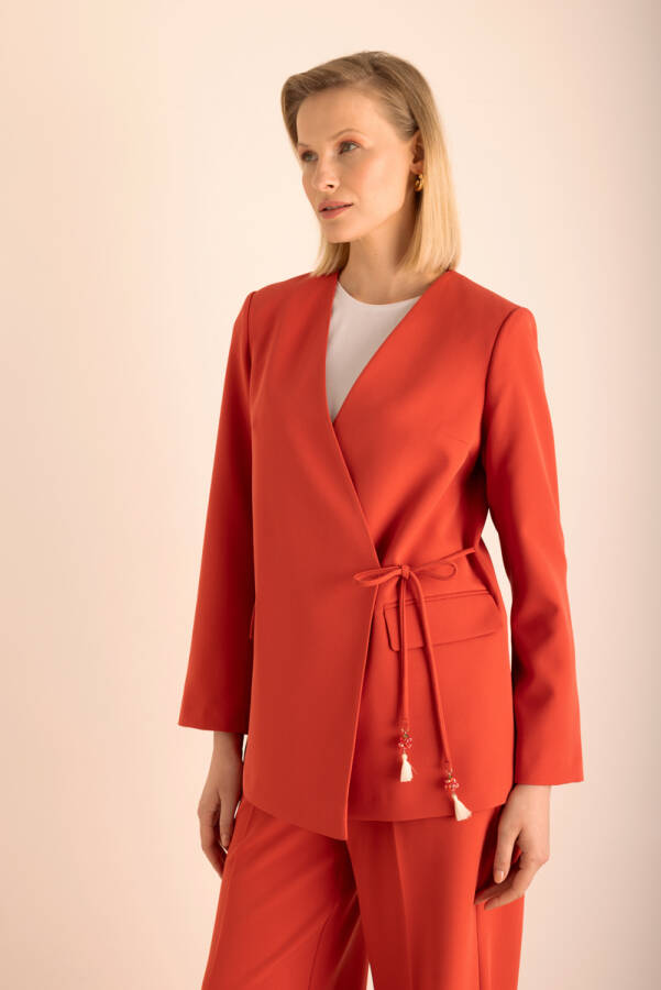 Yandan Bağlamalı Ceket - 6