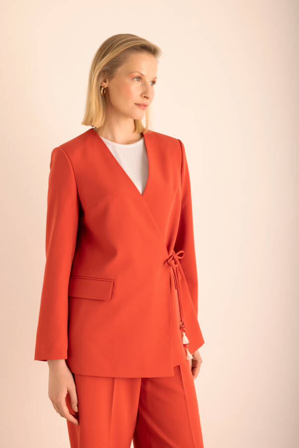 Yandan Bağlamalı Ceket - 5