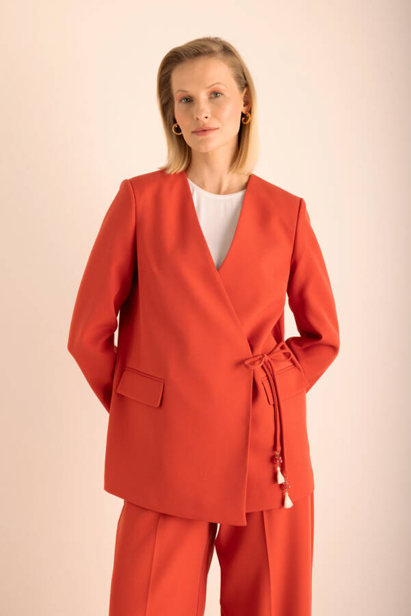 Yandan Bağlamalı Ceket - 1