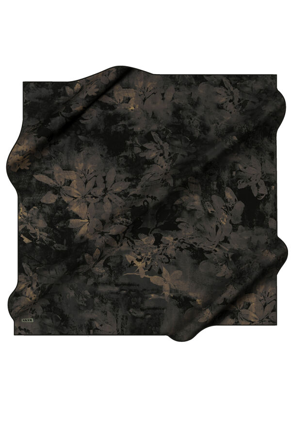 Yeşil 100X100 İpek Krep Saten Eşarp - 1