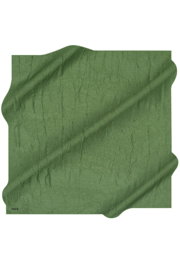 Koyu Yeşil 100X100 Kraş Eşarp - 1