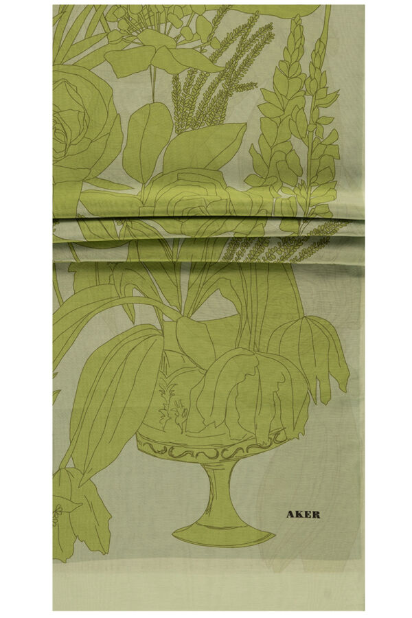 Yeşil 75X200 İpek Koton Şal - 1