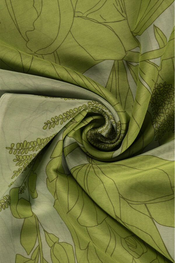 Yeşil 75X200 İpek Koton Şal - 2