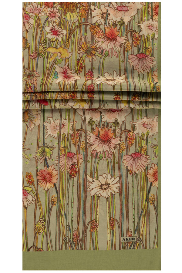 Yeşil 75X200 İpek Koton Şal - 1