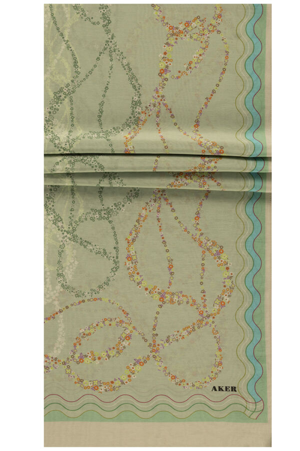 Yeşil 75X200 İpek Koton Şal - 1