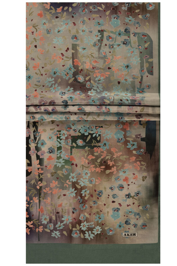 Yeşil 75X200 İpek Koton Şal - 1