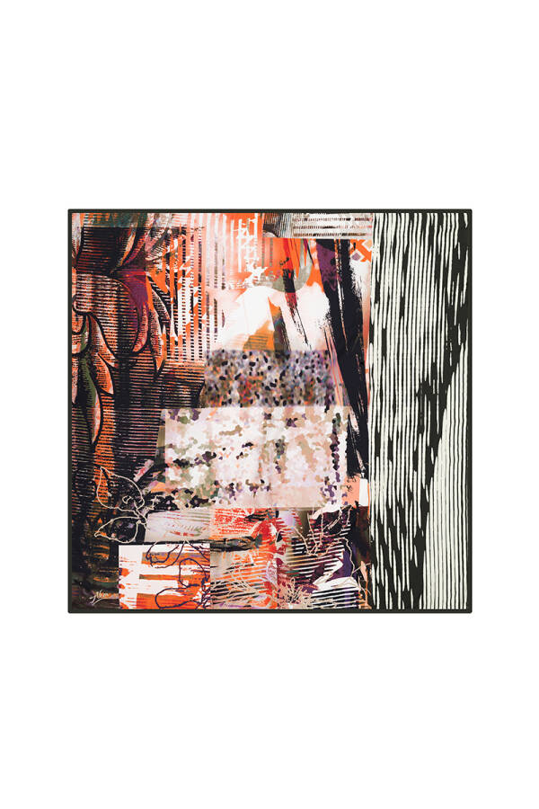 Geometrik Desenli 90X90 Aker Polyester Tivil - 1