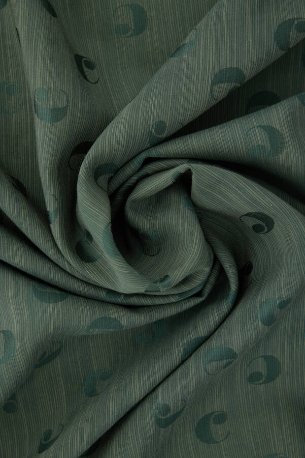 Yeşil 90X90 B.Cacharel Logolu ipek koton Jakar - 3