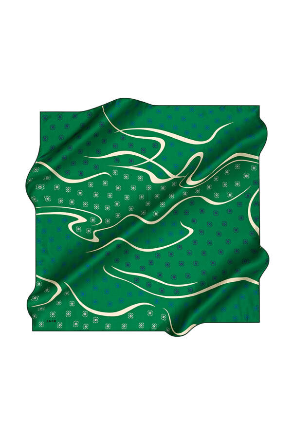 Logo Desenli 90X90 İpek Krep Saten - 1