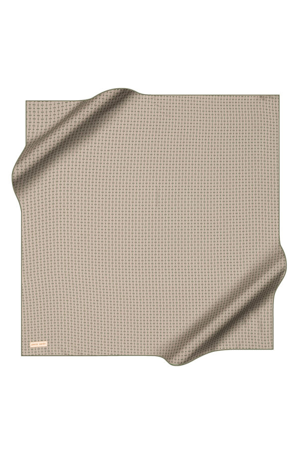 Yeşil 90X90 İpek Krep Saten Eşarp - 1