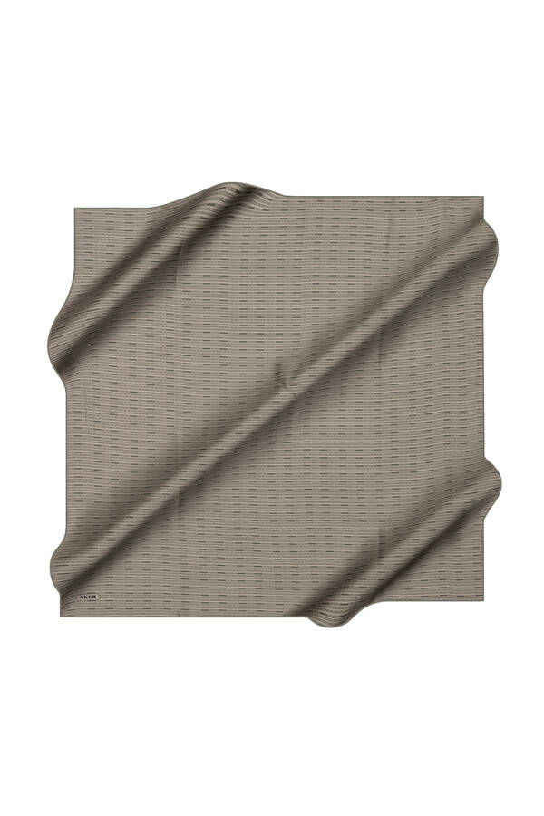 Yeşil 90X90 İpek Krep Saten Eşarp - 1