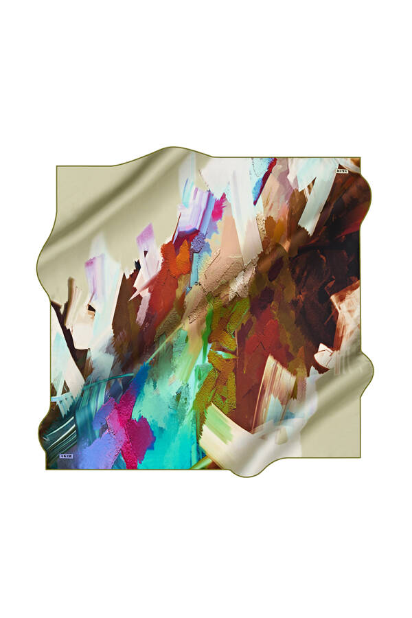 Renkli 90X90 İpek Tivil - Aker