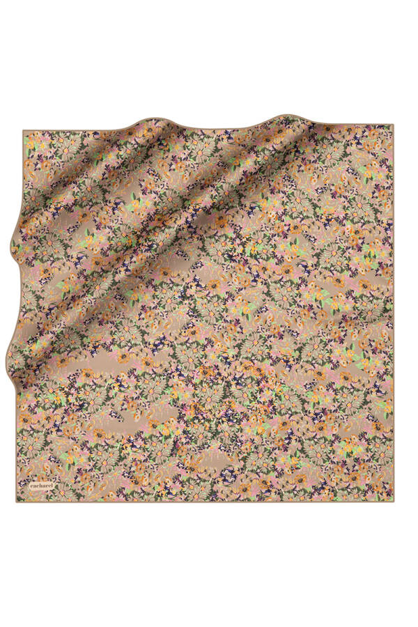 Yeşil 90X90 İpek Twill Eşarp - 1