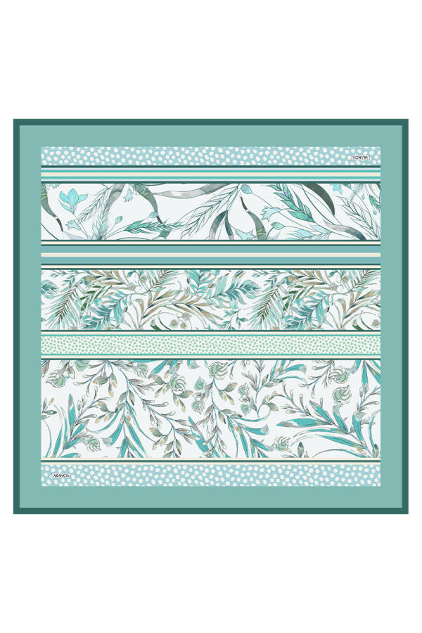 Yeşil 90X90 İpek Twill Eşarp - 1