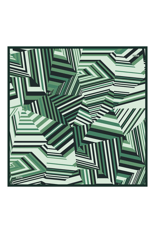 Yeşil 90X90 İpek Twill Eşarp - 1