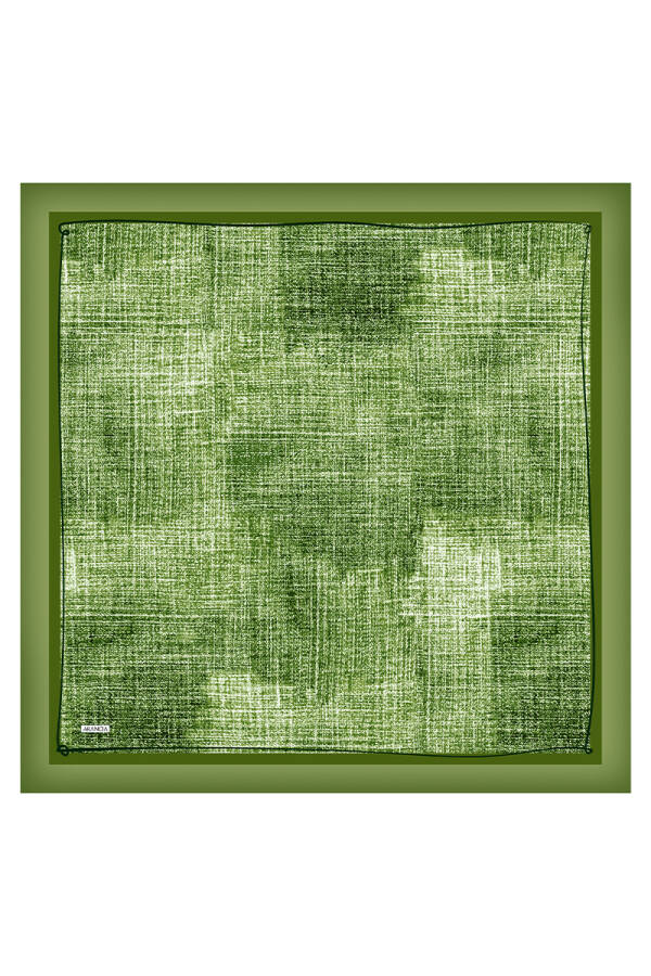 Yeşil 90X90 İpek Twill Eşarp - 1