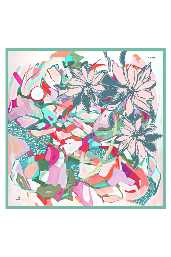 Yeşil 90X90 İpek Twill Eşarp - ARANCIA