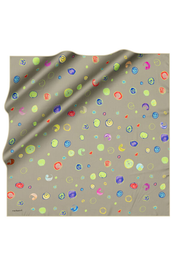 Yeşil 90X90 İpek Twill Eşarp - Cacharel