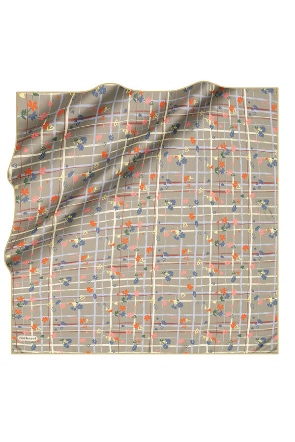 Yeşil 90X90 İpek Twill Eşarp - 1