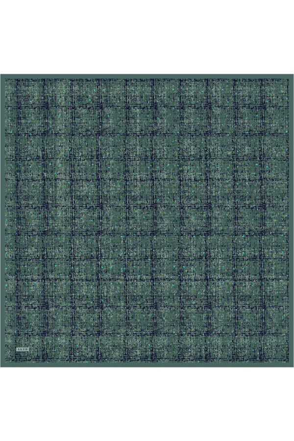 Yeşil 90X90 İpek Twill Eşarp - Aker
