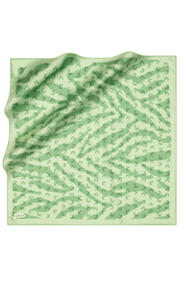 Yeşil 90X90 İpek Twill Eşarp - Cacharel