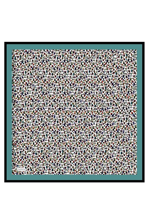 Yeşil 90X90 İpek Twill Eşarp - 3