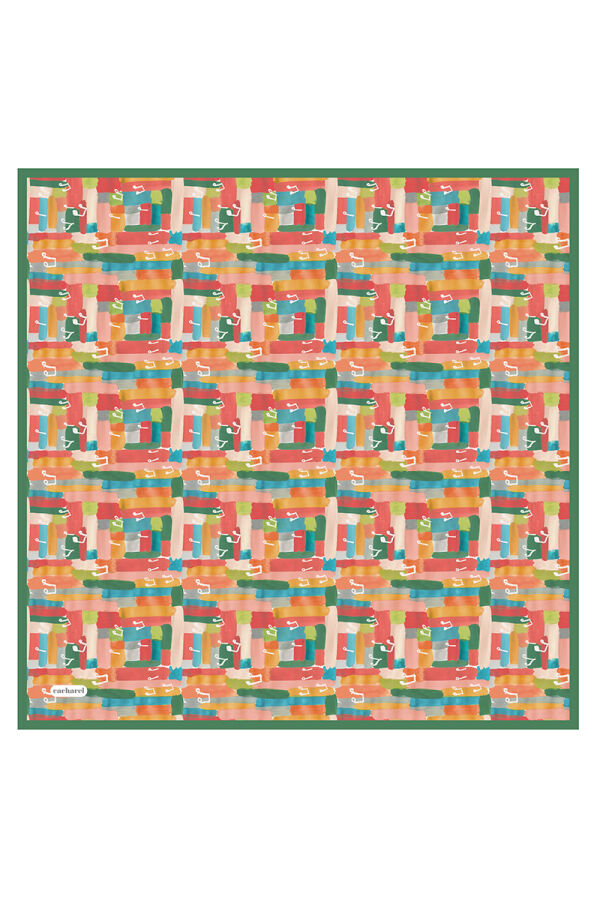 Yeşil 90X90 İpek Twill Eşarp - Cacharel