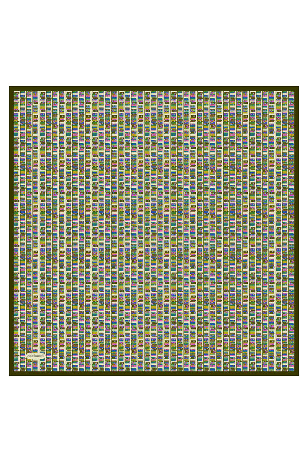 Yeşil 90X90 İpek Twill Eşarp - Cacharel