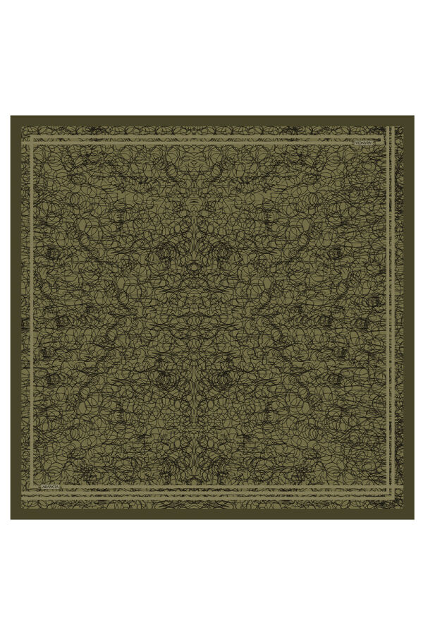 Yeşil 90X90 İpek Twill Eşarp - ARANCIA