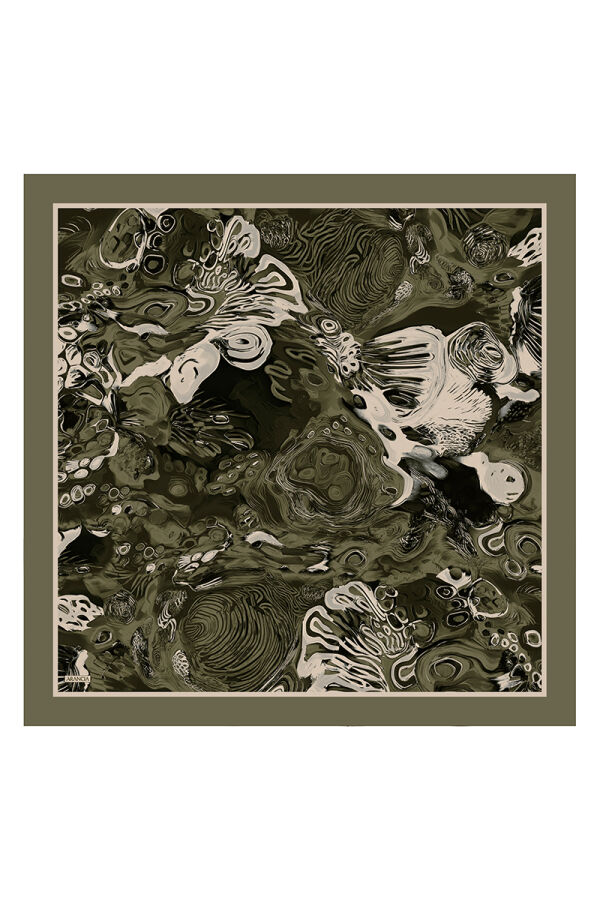 Yeşil 90X90 İpek Twill Eşarp - ARANCIA