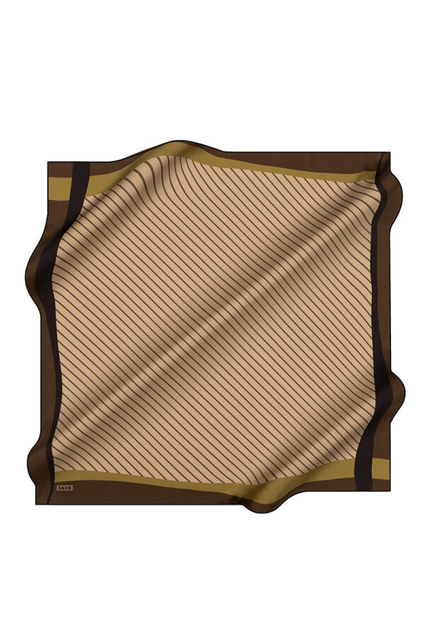 Yeşil 90X90 İpek Twill Eşarp - Aker
