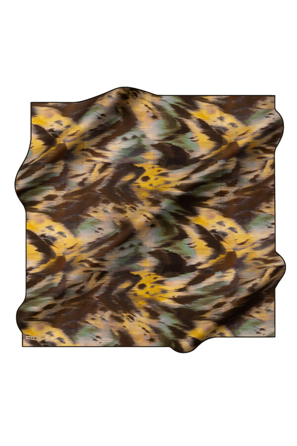 Yeşil 90X90 İpek Twill Eşarp - Aker