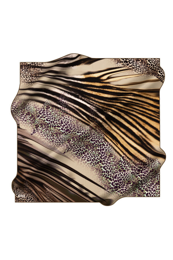 Yeşil 90X90 İpek Twill Eşarp - Aker