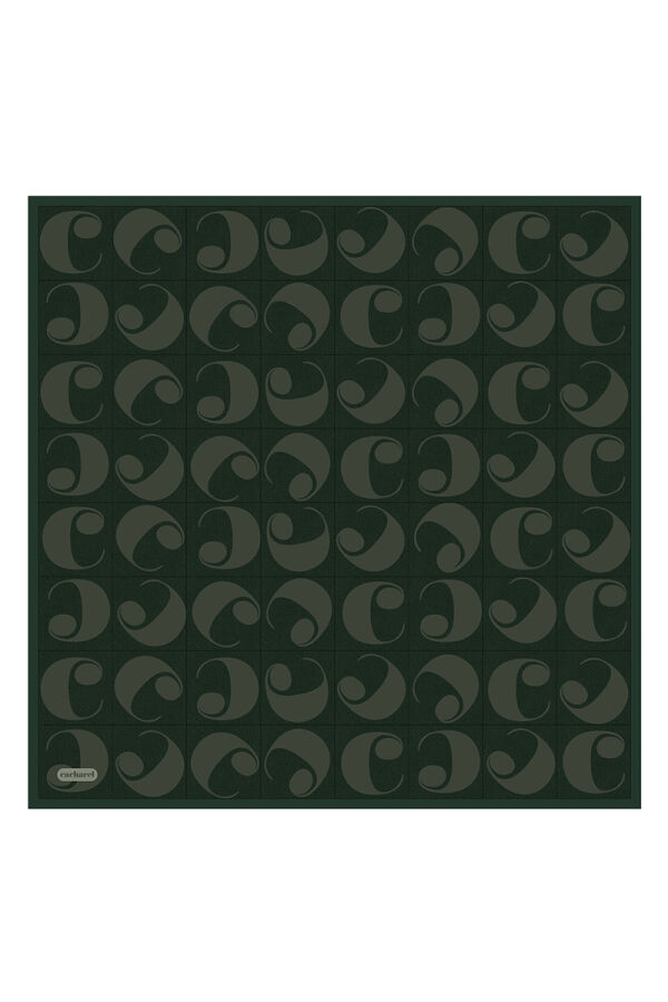 Yeşil 90X90 İpek Twill Eşarp - Cacharel