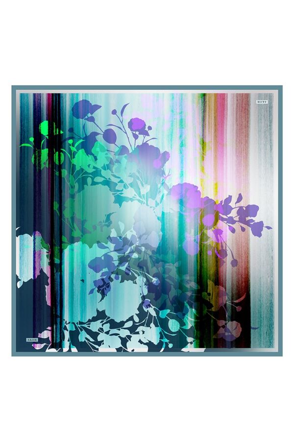 Yeşil 90X90 İpek Twill Eşarp - Aker