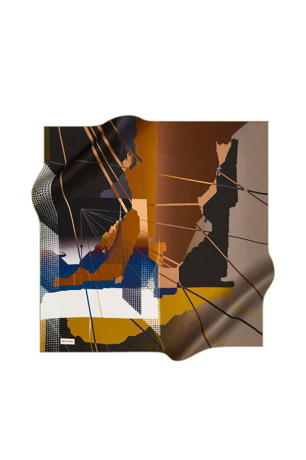 Geometrik Desenli 90X90 Pierre Cardin Tivil Eşarp - 1