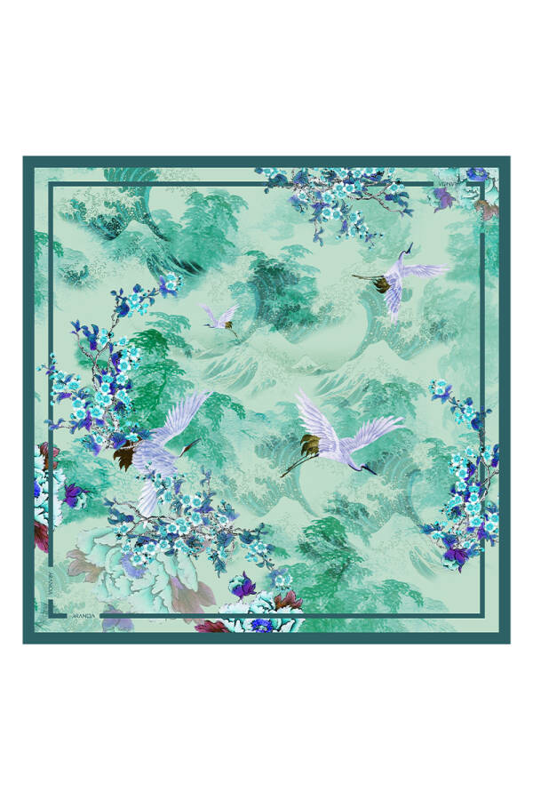 Yeşil 90X90 Pure Touch Eşarp - 1