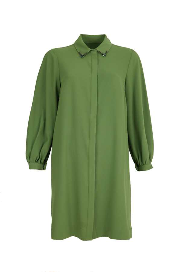 Yeşil Balon Kol Tunik - 1