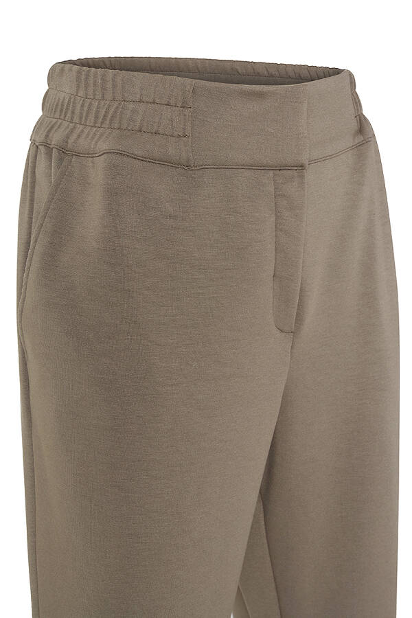 Yeşil Beli Lastikli Örme Pantolon - 2