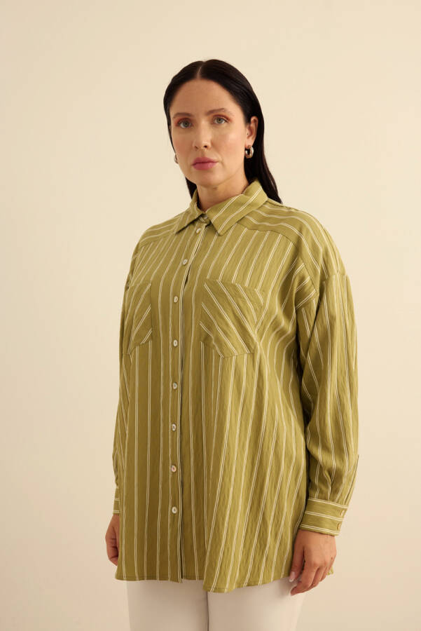 Yeşil Çizgili Viscon Tunik - Aker (1)