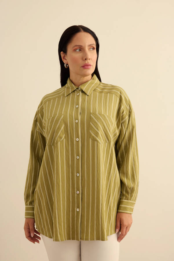 Yeşil Çizgili Viscon Tunik - Aker (1)