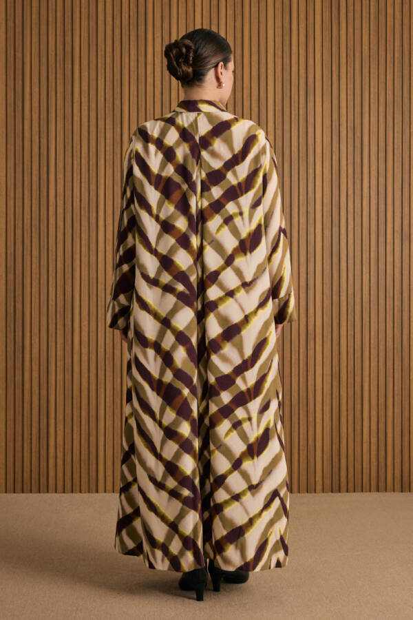 Yeşil Desenli Elbise - 6