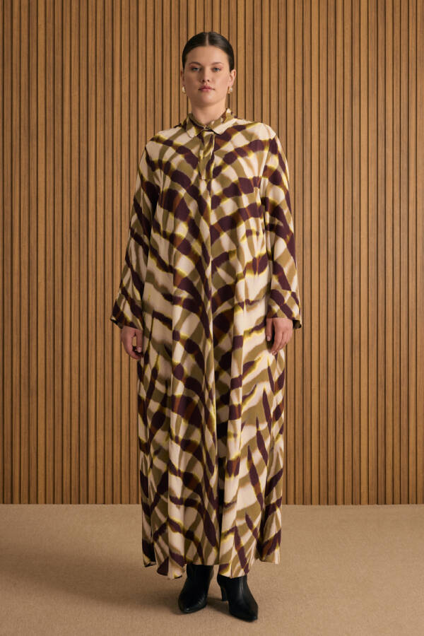 Yeşil Desenli Elbise - Aker (1)