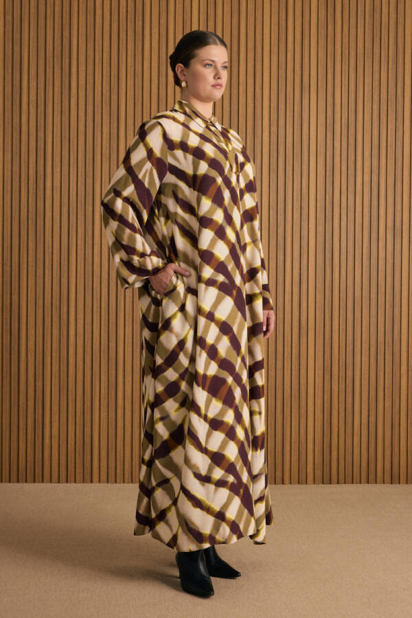 Yeşil Desenli Elbise - 3