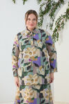 Yeşil Desenli Poplin Tunik - 3