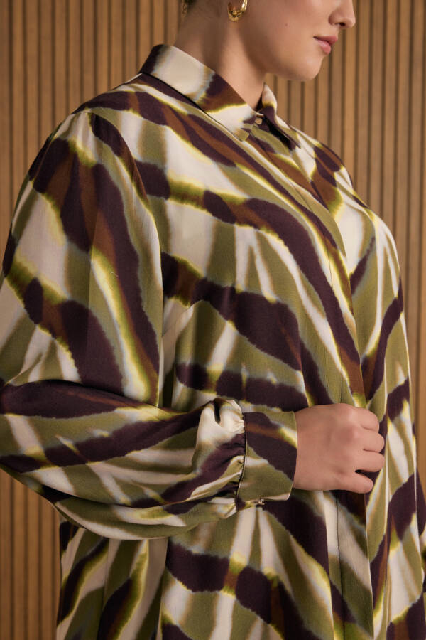 Yeşil Desenli Viscon Bluz - 4