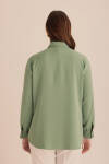 Yeşil Detaylı Düğmeli Gömlek - 6